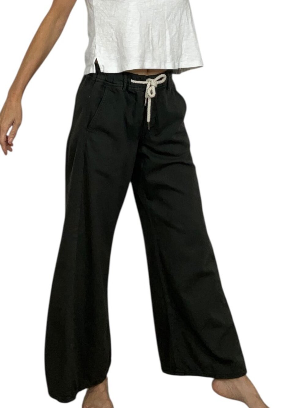 Anthropologie Pilcro Adi Pull On Mid Rise Flare Pants XS Faded Black - Picture 4 of 16